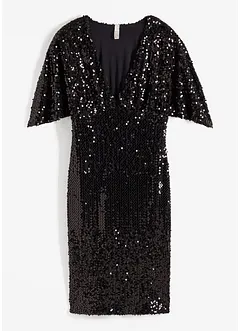 Paillettenkleid mit tiefem Ausschnitt, bonprix
