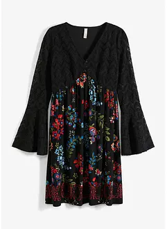 Jerseykleid mit Spitzen-Oberteil, bonprix