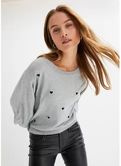 Pullover mit Herzstickerei, bonprix