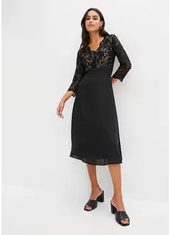 Chiffonkleid mit Spitze, bonprix