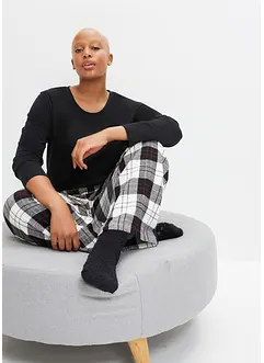 Pyjama avec pantalon en flanelle et pochette cadeau, bonprix