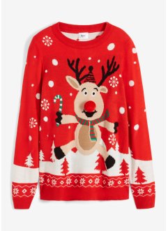 Weihnachts-Pullover mit Rundhalsausschnitt, bpc bonprix collection