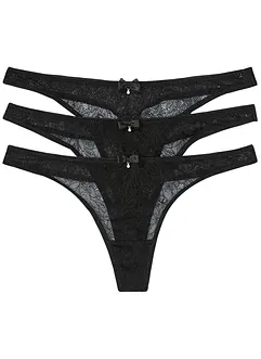 Lot de 3 strings en dentelle, bonprix