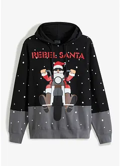 Kapuzensweatshirt mit Weihnachtsmotiv aus Bio-Baumwolle, bonprix