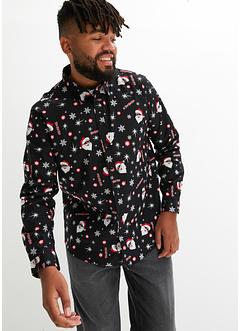 Chemise manches longues avec imprimé de Noël, Slim Fit, RAINBOW