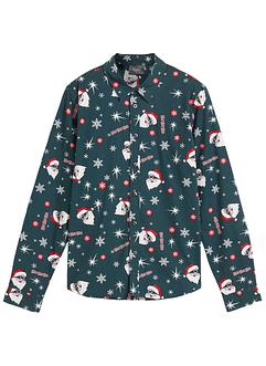 Jungen Langarmhemd mit Weihnachtsmotiv, Slim Fit, bpc bonprix collection