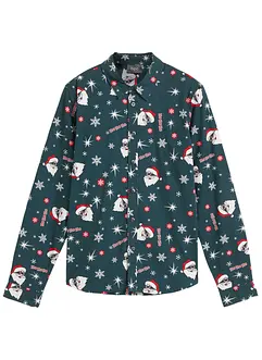 Langarmhemd mit Weihnachtsmotiv, Slim Fit, bonprix
