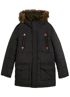 Parka d’hiver à détails enduits et capuche bordée, bonprix
