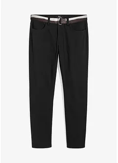 Pantalon stretch Regular Fit avec ceinture, Straight, bonprix