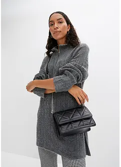 Pull long en maille torsadée, bonprix