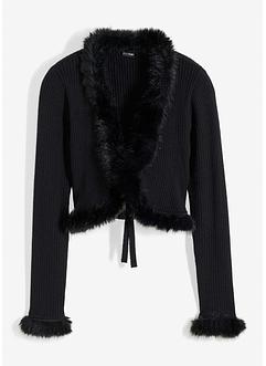 Strickjacke mit Fellimitat, BODYFLIRT