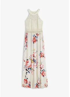 Sommer-Maxikleid mit Blumen-Print und Spitze, bonprix