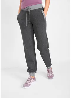 Pantalon de jogging avec bord-côtes contrastés, bonprix