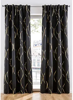 Abdunkelnder Vorhang mit Glanz Druck (1er Pack), bonprix