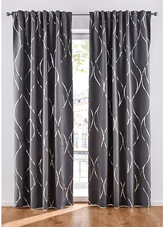 Abdunkelnder Vorhang mit Glanz Druck (1er Pack), bonprix