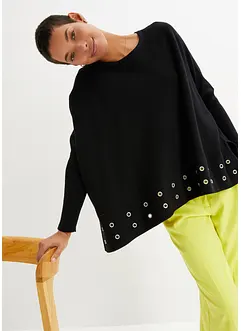 Poncho Pullover mit Ösen, bonprix