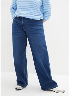 Wide-Leg-Jeans Mid Waist, Stretch, bonprix