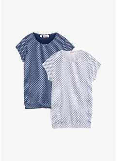 Lot de 2 T-shirts imprimés, petites manches, bonprix