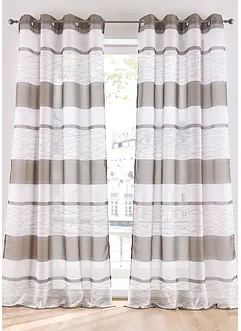 Transparente Gardine mit Querstreifen Druck (1er Pack), bonprix