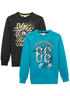 Lot de 2 sweat 100% coton, bonprix