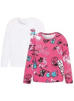 Lot de 2 T-shirts boxy 100% coton, bonprix
