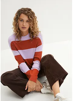 Rundhals-Feinstrickpullover mit Blockstreifen, bonprix