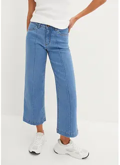 Jean taille moyenne, jambe évasée, cropped, bonprix