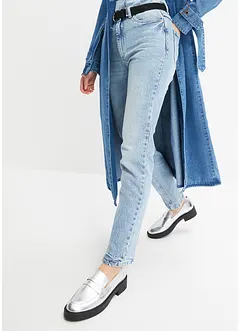 Jean droit taille haute, peu stretch, bonprix