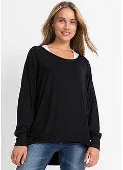 T-shirt long et top en viscose extensible, bonprix