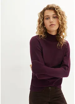 Pull basique en maille fine à col montant, bonprix
