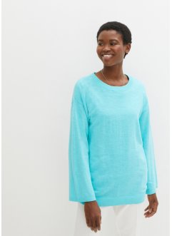 Leichter Feinstrick-Pullover mit weiten Ärmeln und Seitenschlitzen aus Baumwolle, bpc bonprix collection