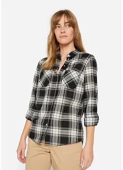 Karierte Hemdbluse aus reiner Baumwolle, bonprix