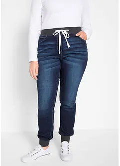 Jean Boyfriend extensible à empiècement taille côtelé, bonprix