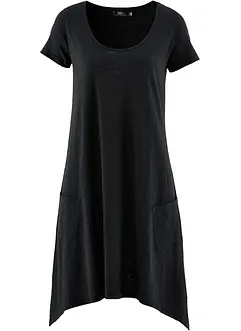 Kurzes Baumwoll-Shirtkleid aus Flammgarn, bonprix