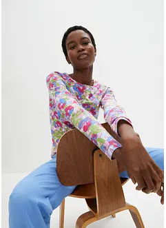 T-shirt manches longues à imprimé floral, bonprix