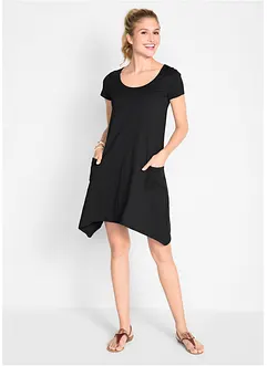 Kurzes Baumwoll-Shirtkleid aus Flammgarn, bonprix