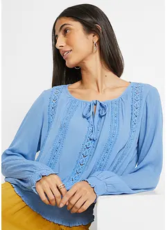Blouse avec dentelle au crochet, bonprix