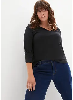 Lot de 2 T-shirts manches longues près du corps, bonprix