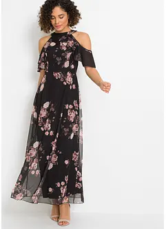 Robe longue en mesh imprimé, bonprix