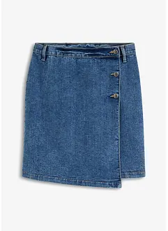 Jeansrock Mid Waist, gewickelt, bonprix