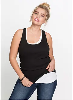 2er-Pack Ripp-Tanktop, bonprix