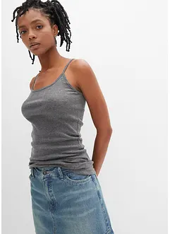 Spaghettiträger-Top aus reiner Baumwolle, 2er Pack, bonprix