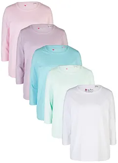 Longshirt mit 3/4-Arm, (5er Pack), bonprix
