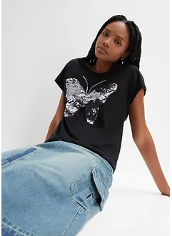 T-shirt à sequins, bonprix