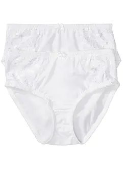 Lot de 2 slips Maxi avec dentelle, bonprix