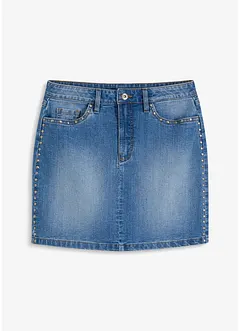 Jupe en jean avec rivets, bonprix