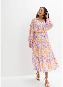 Robe longue à fleurs en polyester recyclé, bonprix