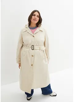 Manteau trench long à capuche amovible, bonprix