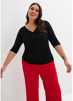 T-shirt côtelé en viscose douce, bonprix