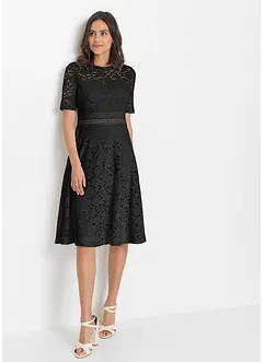 Robe en dentelle avec empiècement crochet, bonprix